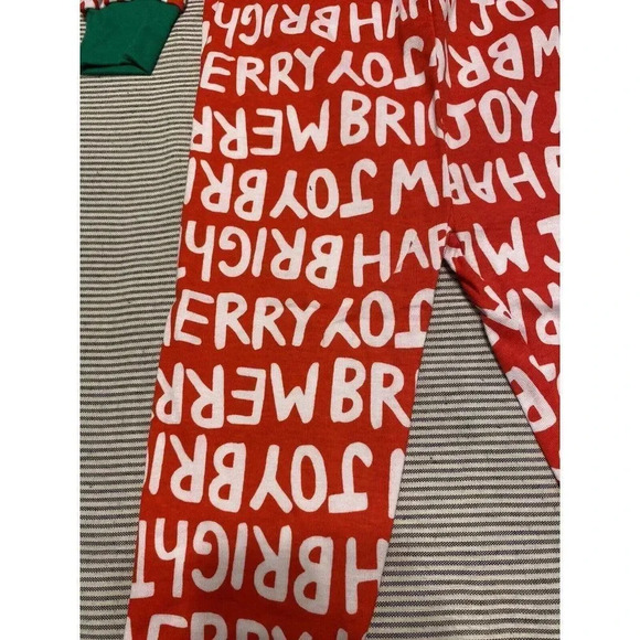 CHRISTMAS HAPPY JOY BRIGHT MERRY CARTERS 2 PIECE PAJAMA SET SIZE 4T NWT - Picture 3 of 7